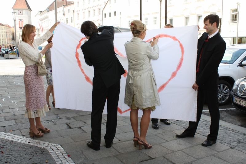 Austrian Wedding Cutting Out Heart